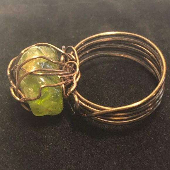 OOAK FLOURITE WIRE WRAPPED RING SIZE 6 3/4โ - Picture 2 of 3